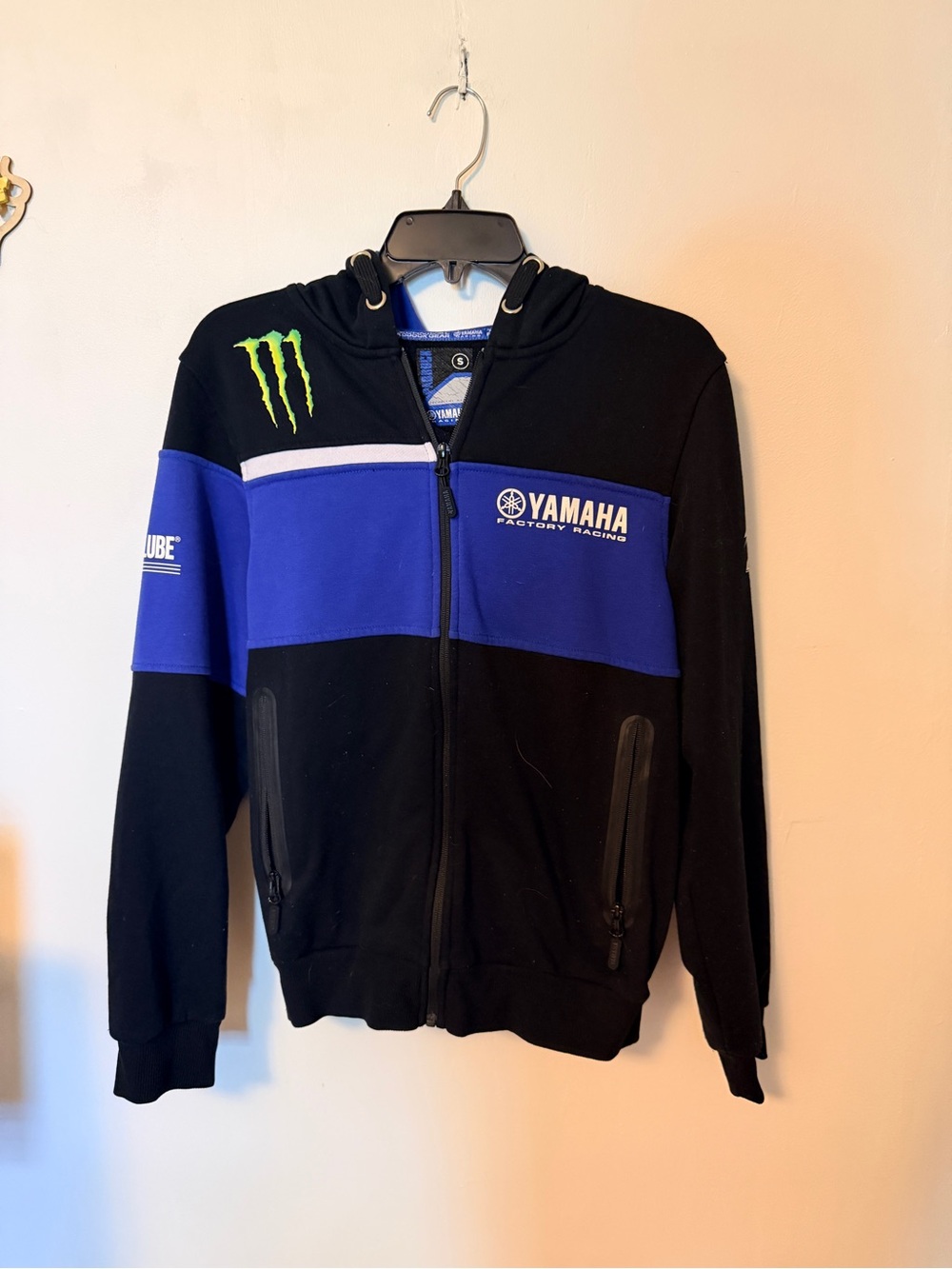 Yamaha Factory Racing x Monster Energy Black & Blue Zip Hoodie